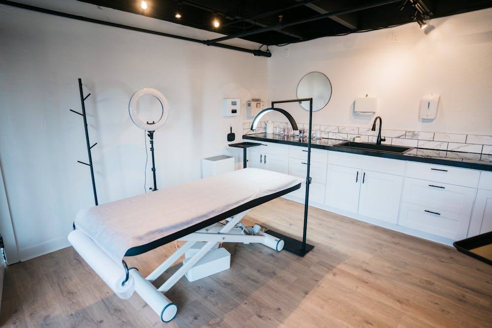 clinical aesthetic treatment room for professional skin procedures