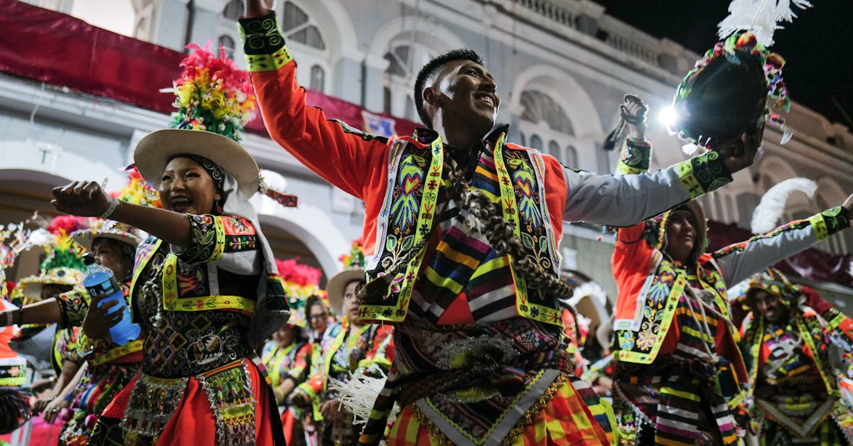 Bolivia traditional festival colorful carnival dance celebration