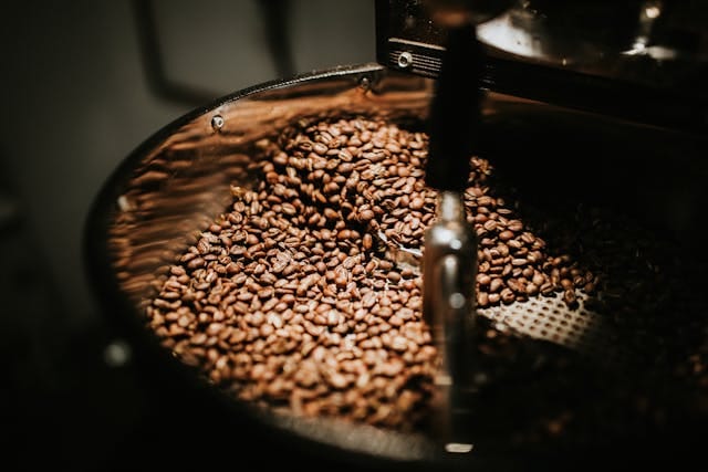 Pre-ground coffee grounds dark roast in a bowl ready for French press brewing