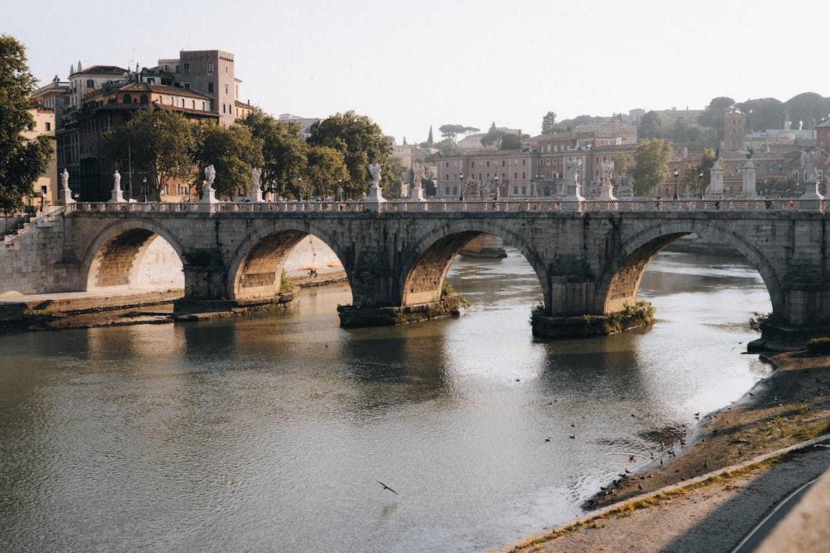 beautiful ponte sant angelo bridge near italian coastal day trip destinations from rome