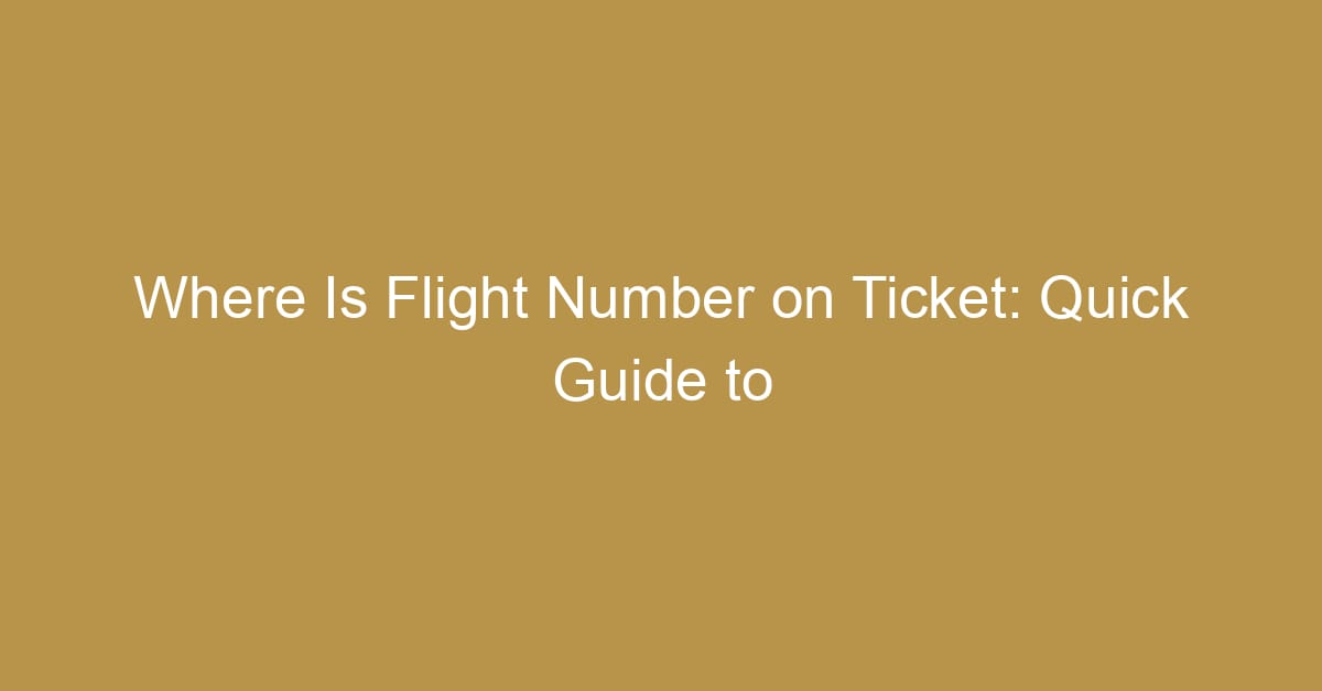 where is flight number on ticket