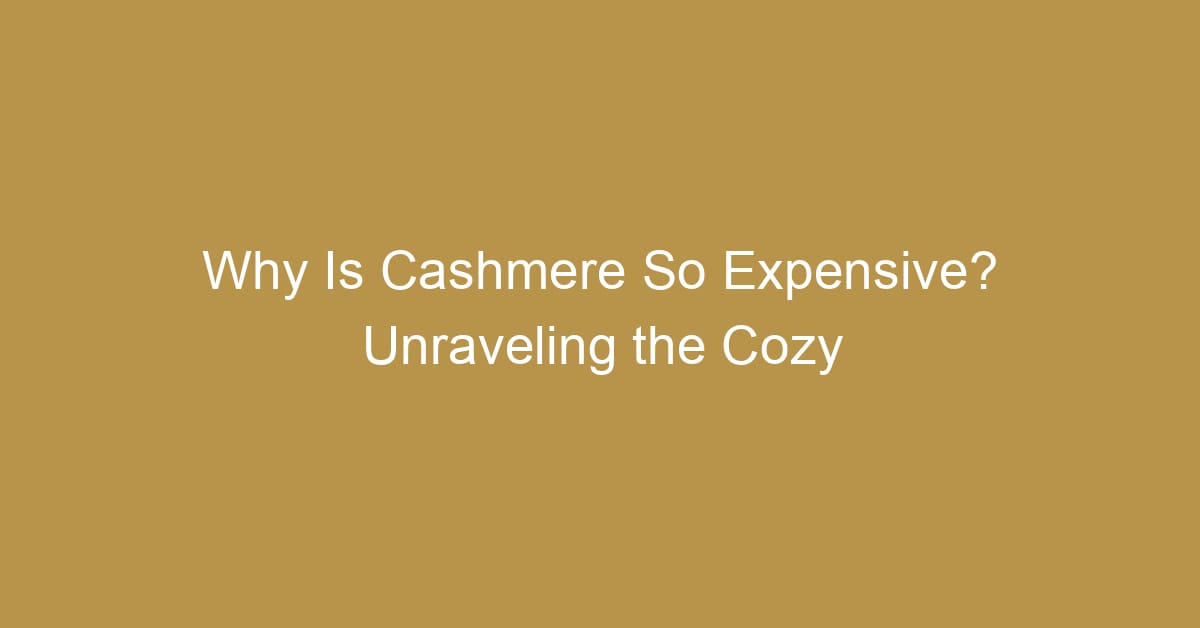 why is cashmere so expensive? unraveling the cozy mystery
