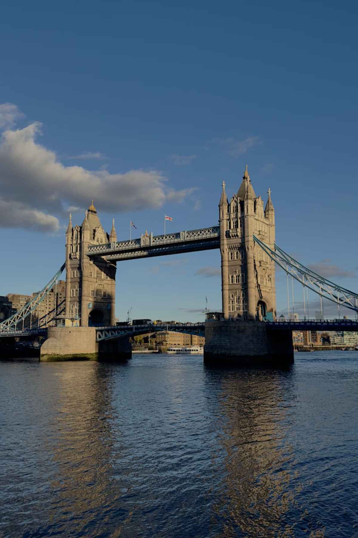 Stunning view of London Tower Bridge spanning the River Thames