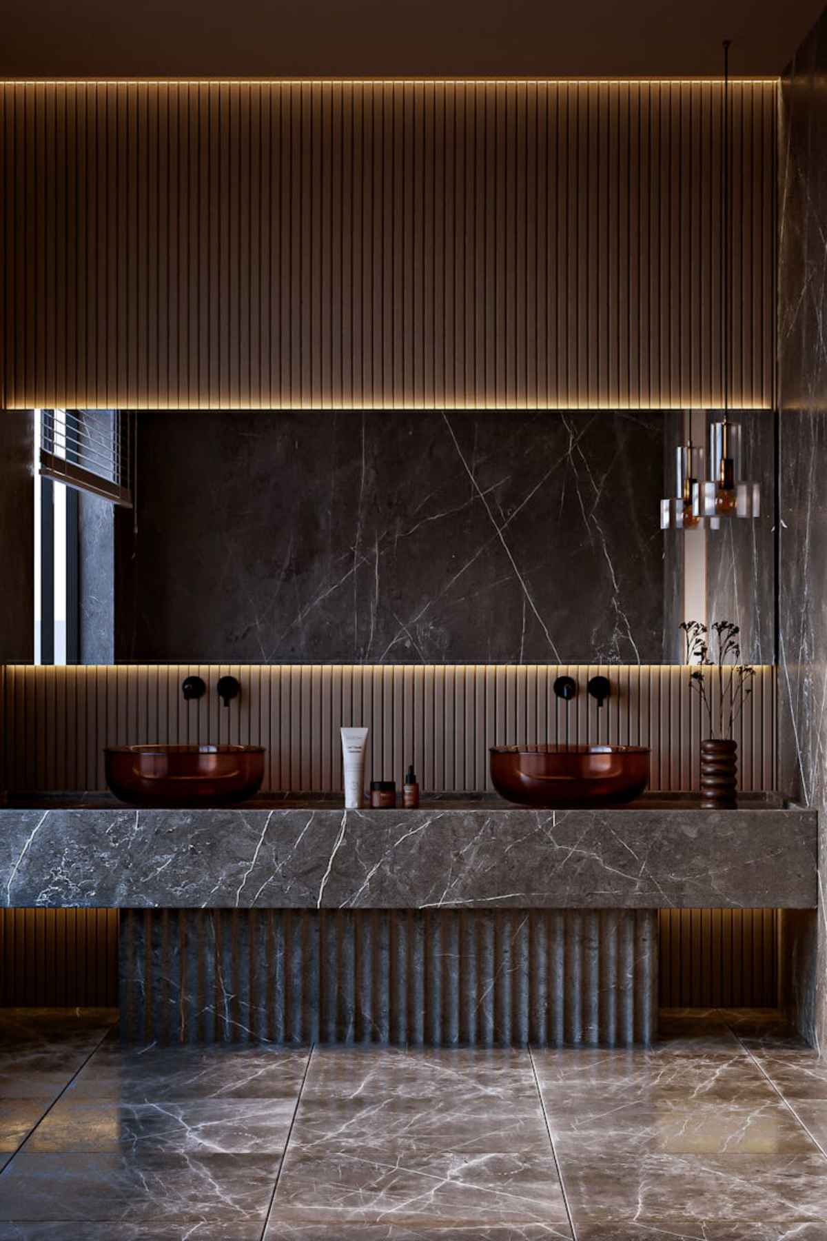 Luxury bathroom marble interior design