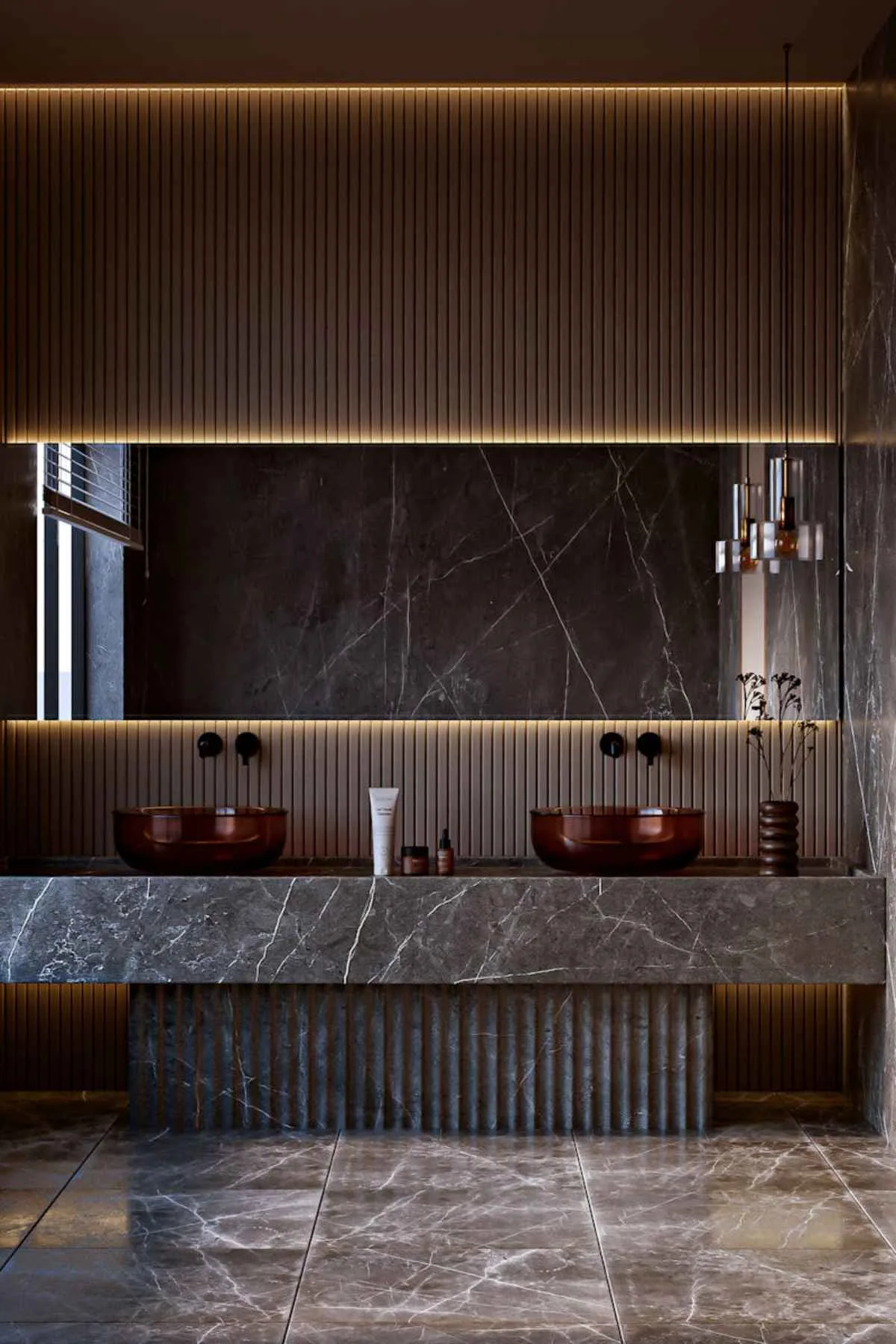 Luxury bathroom marble interior design