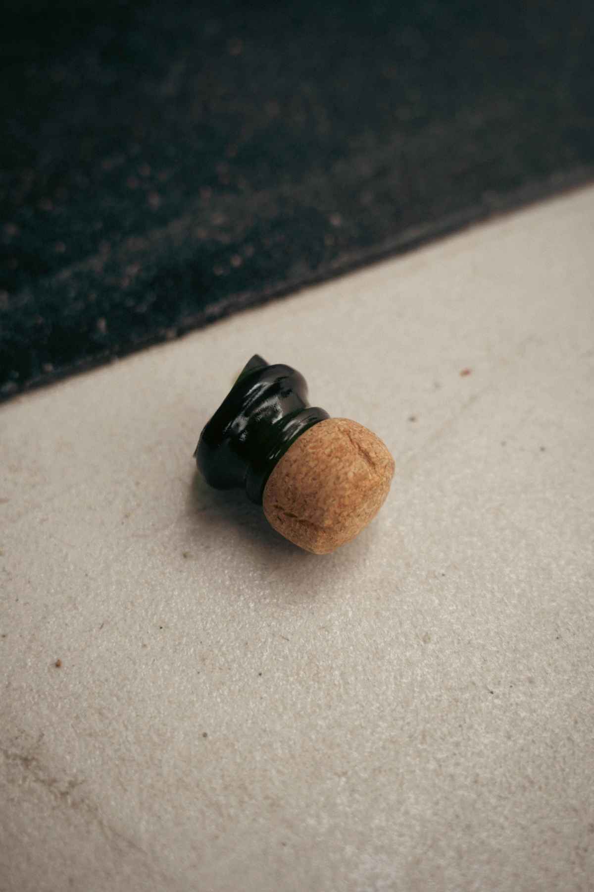 Champagne cork stopper close up sparkling wine bottle storage after opening