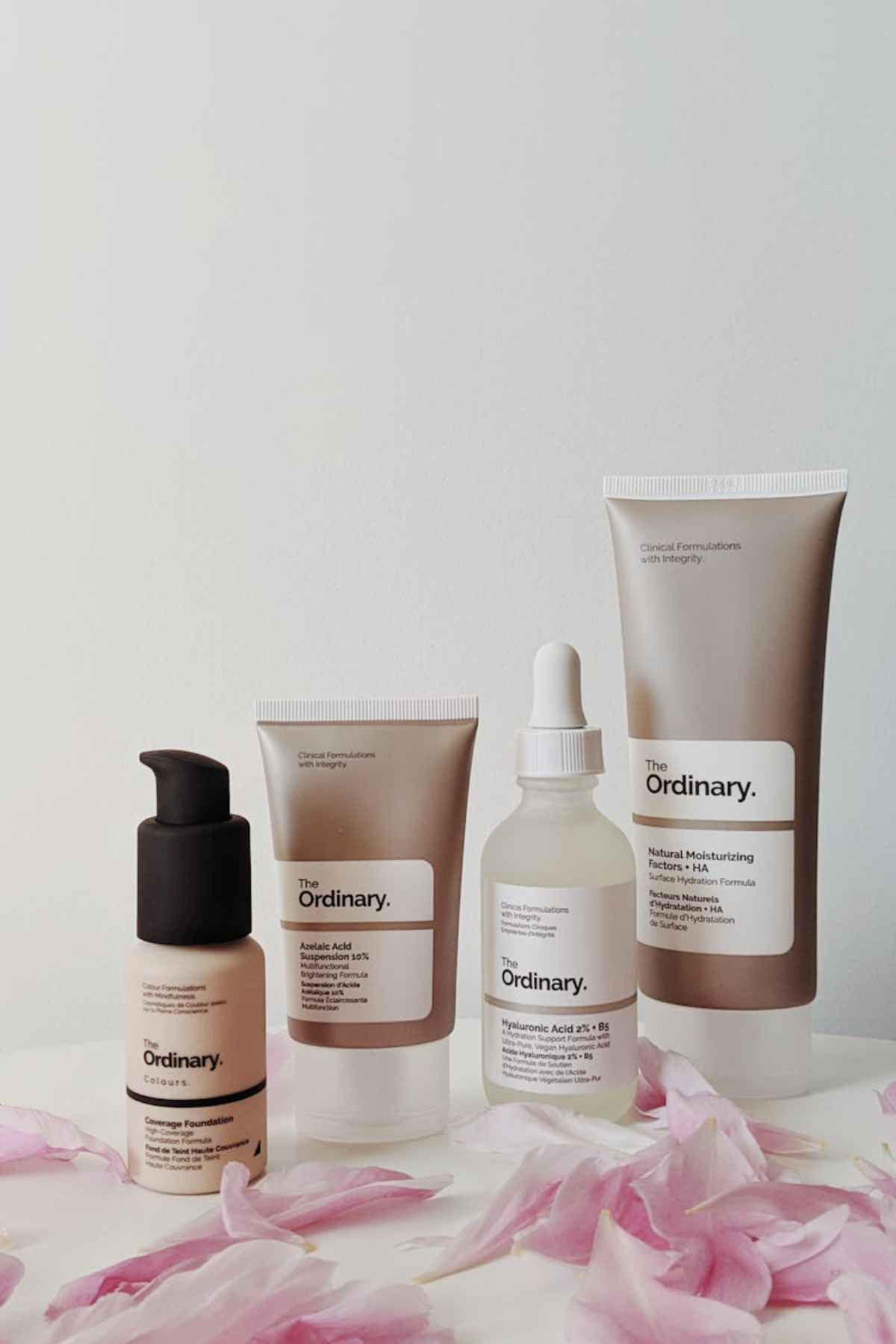 Vitamin C serum dropper bottle skincare ritual flatlay