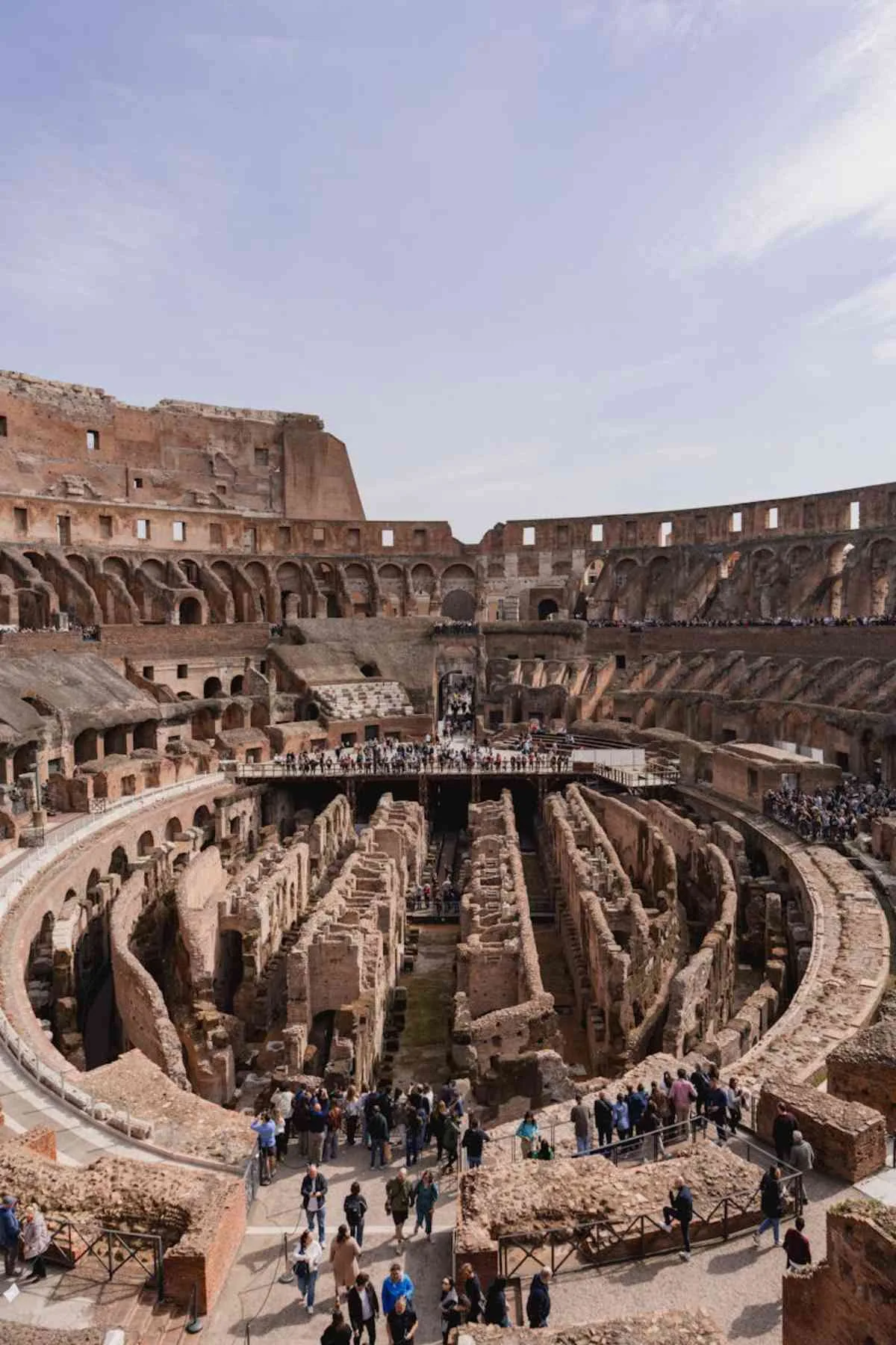 Breathtaking aerial shot of the Colosseum interior architecture Rome Italy