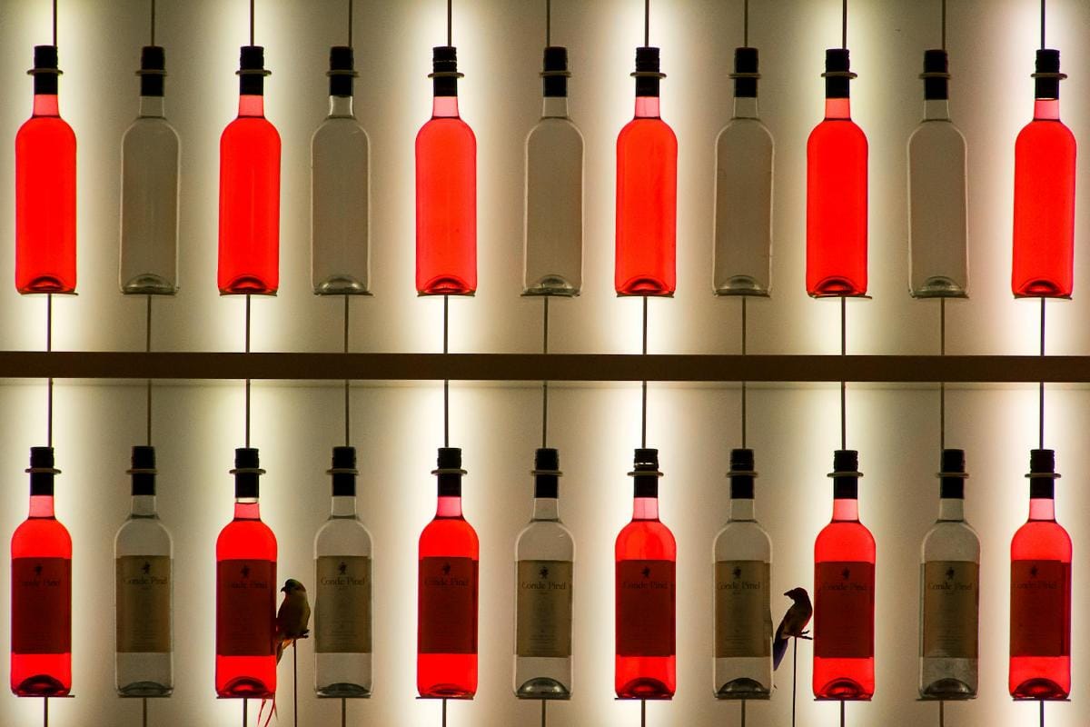 Types of table wine white wine bottles assortment